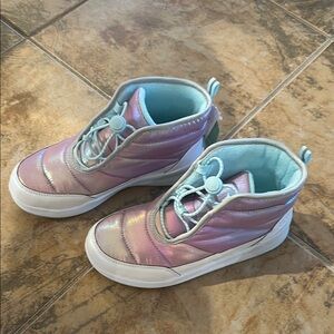 Kids Pink and Blue High-Top Shoes